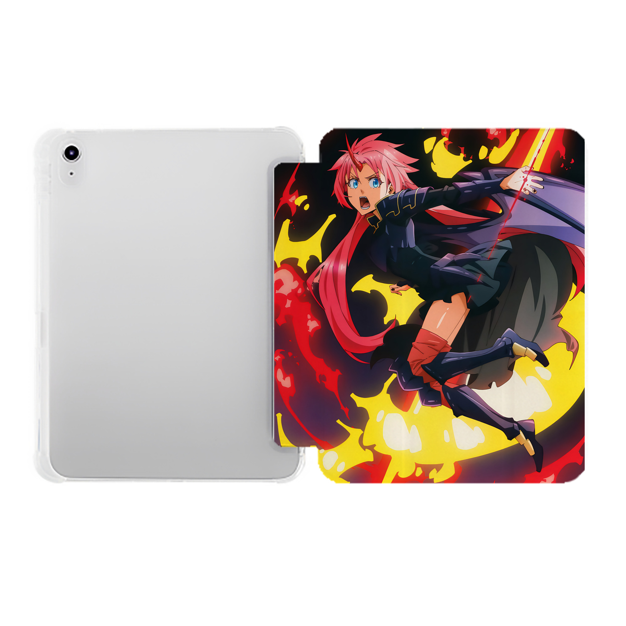 （画像用） 転スラ Regarding Reincarnated to Slime IPad ケース ペン収納付き 三つ折りスタンド PUレザー×シリコン 対応機種9.5/10.5/10.9インチ